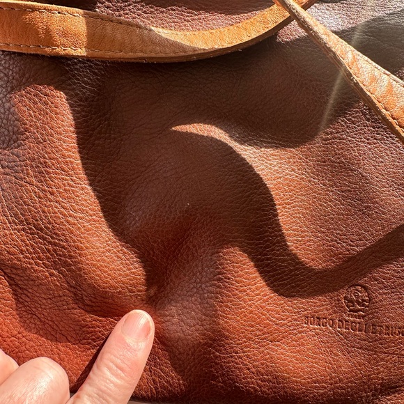 Borgo degle Etruschi Leather Crossbody Bag in Cognac Brown and chocolate brown - Picture 9 of 16